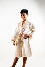 Load image into Gallery viewer, Kids Soft 100% Cotton Waffle Bath Robe with Decorative Border